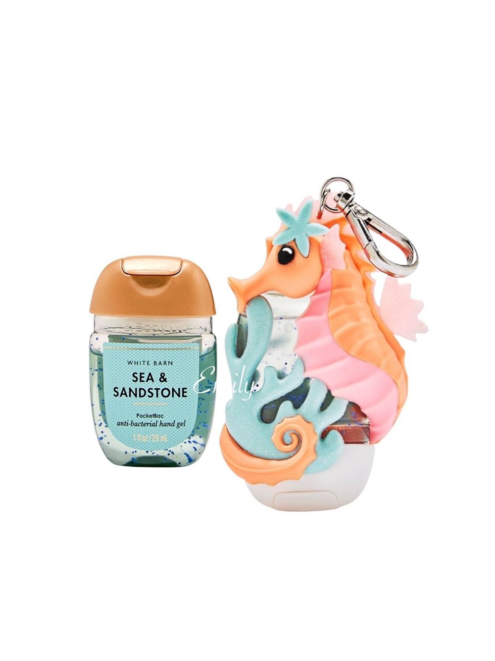 NEW Bath & Body Works SEAHORSE PocketBac Holder + 1 SEA & SANDSTONE Refill
